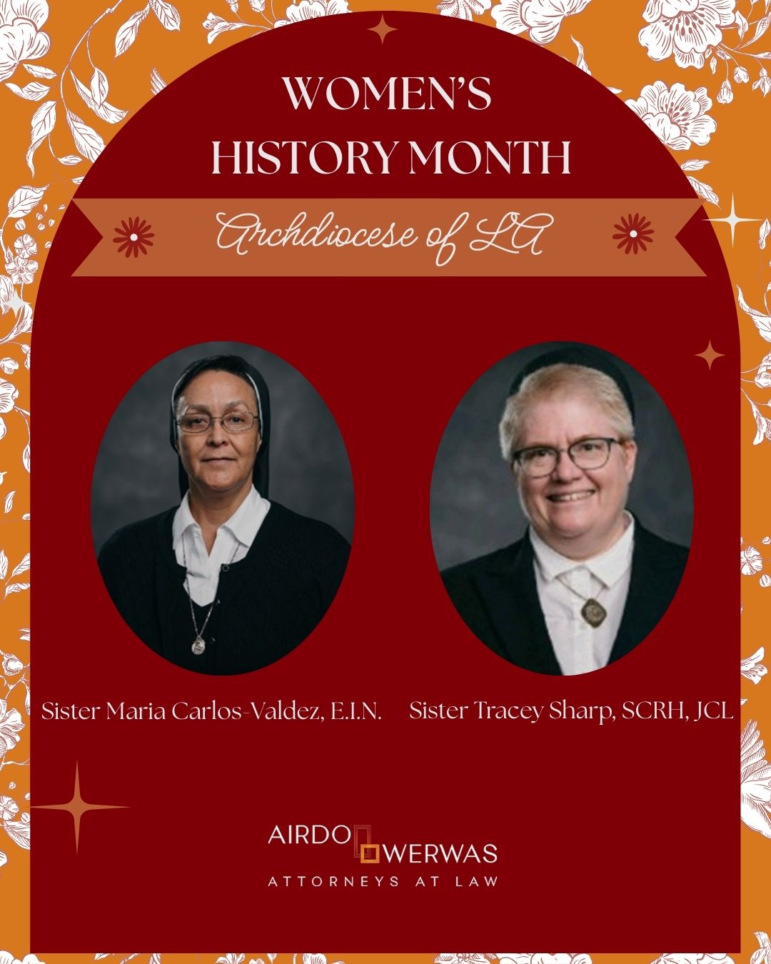 Recognizing Sister Tracey Sharp, SCRH, JCL and Sister Maria Carlos-Valdez, E.I.N.