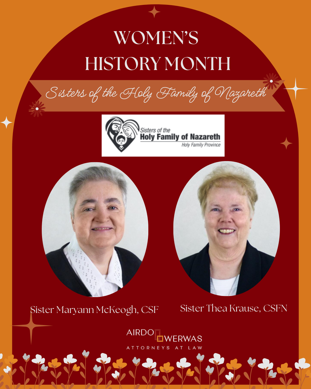 Recognizing the Sisters of the Holy Family of Nazareth